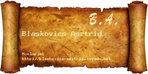 Blaskovics Asztrid névjegykártya
